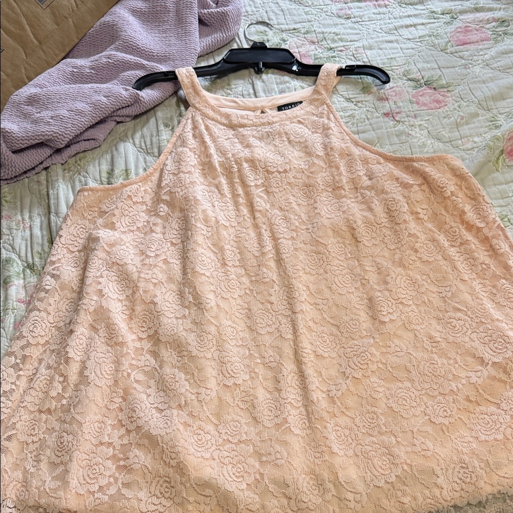 torrid Peach Lace Halter Camisole